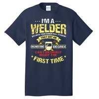 Welder Gifts Funny Welding Image On Back Of Tall T-Shirt