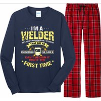 Welder Gifts Funny Welding Image On Back Of Long Sleeve Pajama Set