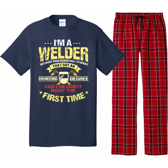 Welder Gifts Funny Welding Image On Back Of Pajama Set