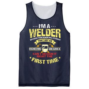 Welder Gifts Funny Welding Image On Back Of Mesh Reversible Basketball Jersey Tank