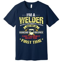 Welder Gifts Funny Welding Image On Back Of Premium T-Shirt