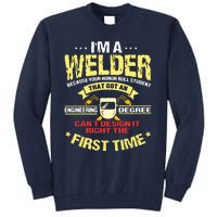 Welder Gifts Funny Welding Image On Back Of Tall Sweatshirt