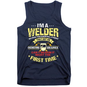 Welder Gifts Funny Welding Image On Back Of Tank Top