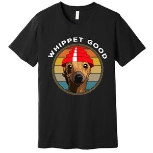 Whippet Good Funny 80S Music Dog Design Premium T-Shirt