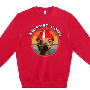 Whippet Good Funny 80S Music Dog Design Premium Crewneck Sweatshirt