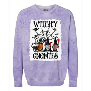 Witchy Gnomies Funny Gnome Halloween Matching Costume Gift Colorblast Crewneck Sweatshirt