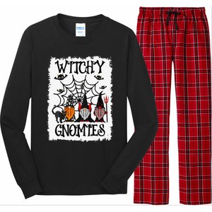 Witchy Gnomies Funny Gnome Halloween Matching Costume Gift Long Sleeve Pajama Set