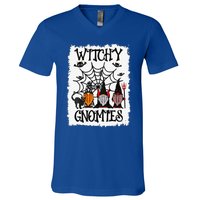 Witchy Gnomies Funny Gnome Halloween Matching Costume Gift V-Neck T-Shirt