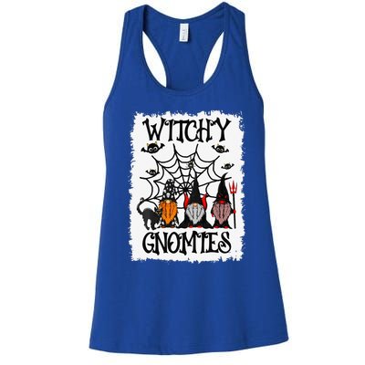 Witchy Gnomies Funny Gnome Halloween Matching Costume Gift Women's Racerback Tank