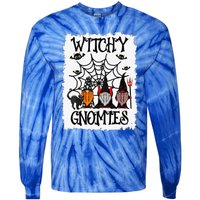 Witchy Gnomies Funny Gnome Halloween Matching Costume Gift Tie-Dye Long Sleeve Shirt