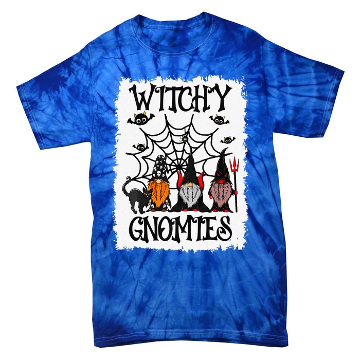 Witchy Gnomies Funny Gnome Halloween Matching Costume Gift Tie-Dye T-Shirt