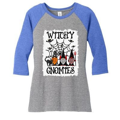 Witchy Gnomies Funny Gnome Halloween Matching Costume Gift Women's Tri-Blend 3/4-Sleeve Raglan Shirt