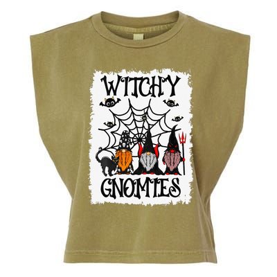 Witchy Gnomies Funny Gnome Halloween Matching Costume Gift Garment-Dyed Women's Muscle Tee