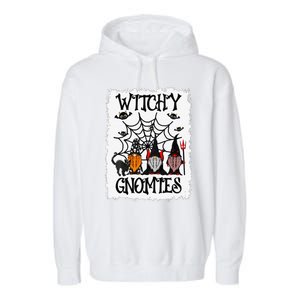 Witchy Gnomies Funny Gnome Halloween Matching Costume Gift Garment-Dyed Fleece Hoodie