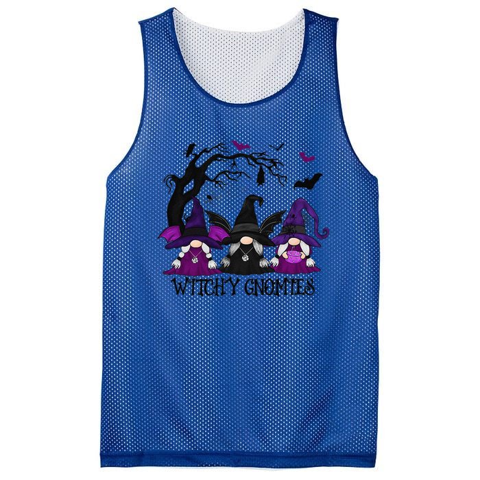 Witchy Gnomies Funny Gnome Halloween Matching Costume Mesh Reversible Basketball Jersey Tank