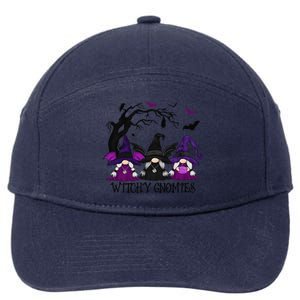 Witchy Gnomies Funny Gnome Halloween Matching Costume 7-Panel Snapback Hat