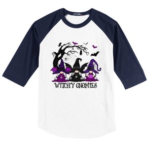 Witchy Gnomies Funny Gnome Halloween Matching Costume Baseball Sleeve Shirt