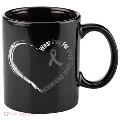 Wear Grey For Brain Tumor Awareness Brain Cancer Cool Gift 11oz C Handle Ceramic Mug