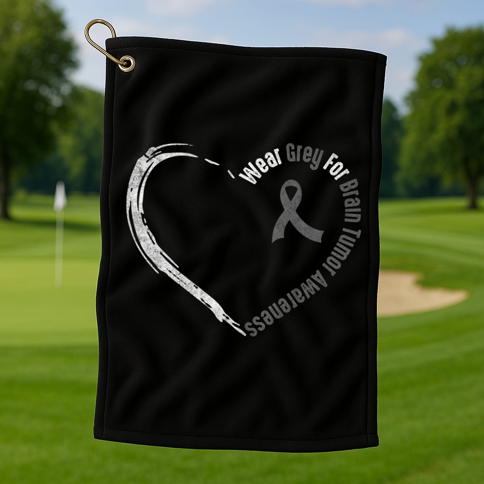 Wear Grey For Brain Tumor Awareness Brain Cancer Cool Gift Golf Towel