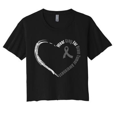 Wear Grey For Brain Tumor Awareness Brain Cancer Cool Gift Crop Top