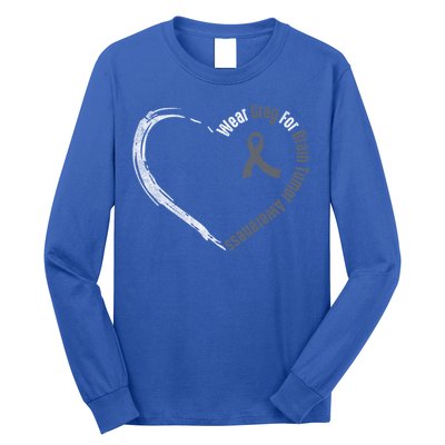 Wear Grey For Brain Tumor Awareness Brain Cancer Cool Gift Long Sleeve Shirt