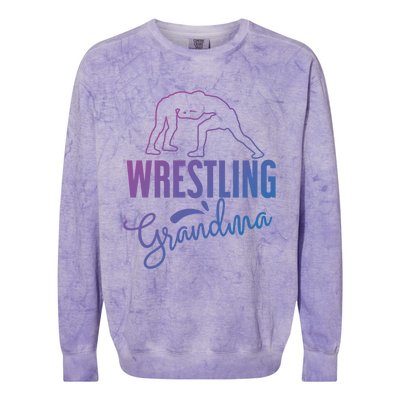 Wrestling Grandma For Wrestling Grandmother Gift Colorblast Crewneck Sweatshirt