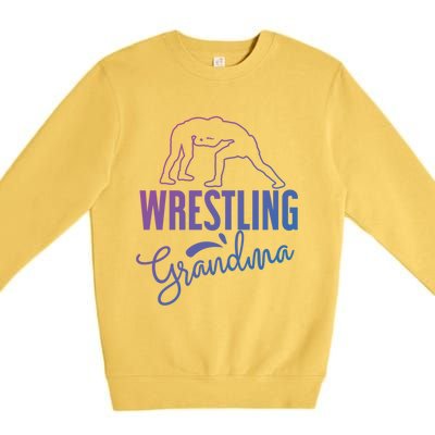 Wrestling Grandma For Wrestling Grandmother Gift Premium Crewneck Sweatshirt