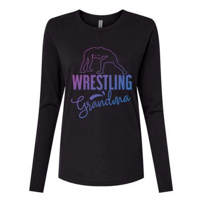 Wrestling Grandma For Wrestling Grandmother Gift Womens Cotton Relaxed Long Sleeve T-Shirt