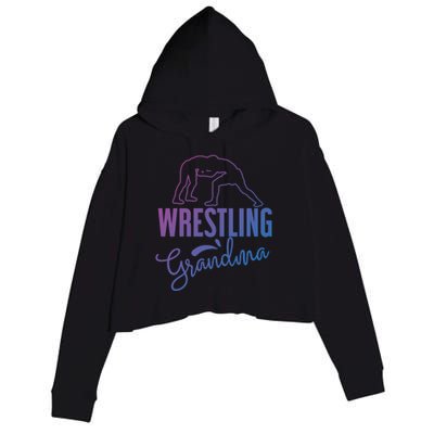 Wrestling Grandma For Wrestling Grandmother Gift Crop Fleece Hoodie