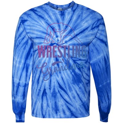 Wrestling Grandma For Wrestling Grandmother Gift Tie-Dye Long Sleeve Shirt