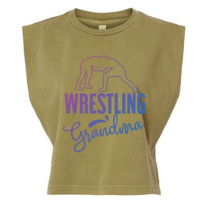 Wrestling Grandma For Wrestling Grandmother Gift Garment-Dyed Women's Muscle Tee