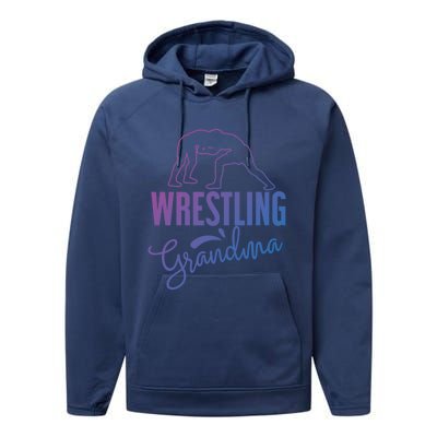 Wrestling Grandma For Wrestling Grandmother Gift Performance Fleece Hoodie