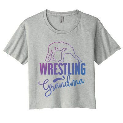 Wrestling Grandma For Wrestling Grandmother Gift Women's Crop Top Tee