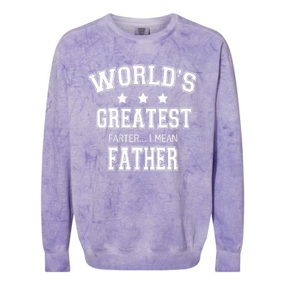 Worlds Greatest Farter Funny Fathers Day Colorblast Crewneck Sweatshirt