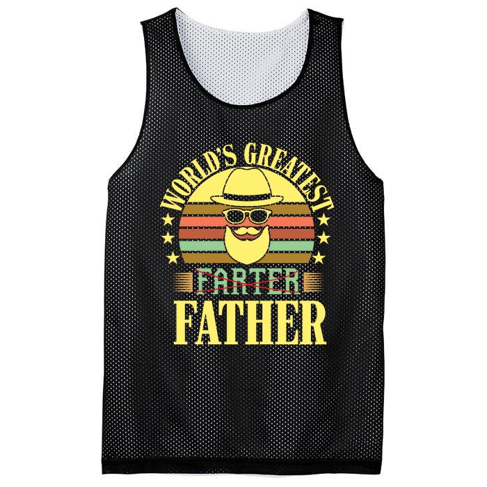 WorldS Greatest Farter Father Mesh Reversible Basketball Jersey Tank