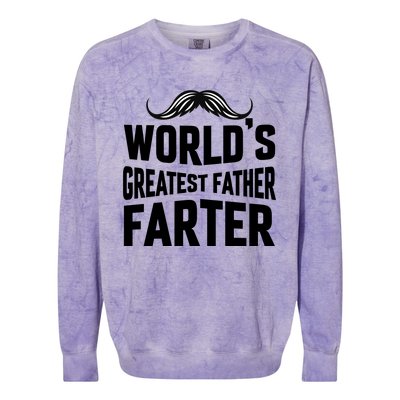 WorldS Greatest Father Farter Graphic Colorblast Crewneck Sweatshirt