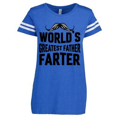 WorldS Greatest Father Farter Graphic Enza Ladies Jersey Football T-Shirt