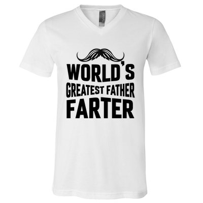 WorldS Greatest Father Farter Graphic V-Neck T-Shirt