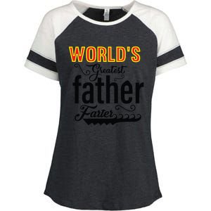 WorldS Greatest Father And Farter Enza Ladies Jersey Colorblock Tee