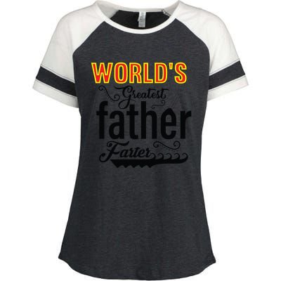 WorldS Greatest Father And Farter Enza Ladies Jersey Colorblock Tee