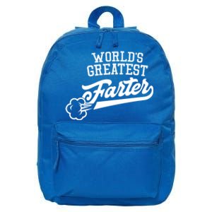 WorldS Greatest Farter Fart Dad Joke FatherS Day Great Gift 16 in Basic Backpack