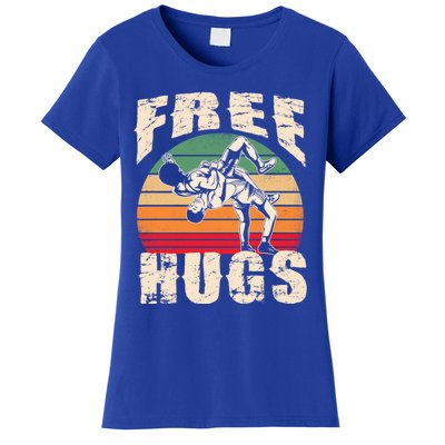 Wrestling Gift Funny Free Hugs Wrestling Gift Women's T-Shirt