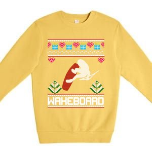 Wakeboard Gift Funny Christmas Funny Gift Premium Crewneck Sweatshirt