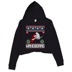 Wakeboard Gift Funny Christmas Funny Gift Crop Fleece Hoodie