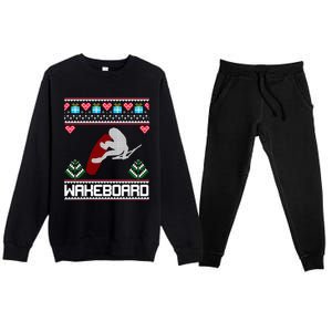 Wakeboard Gift Funny Christmas Funny Gift Premium Crewneck Sweatsuit Set