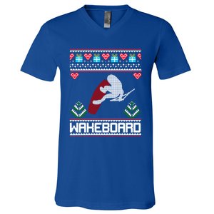 Wakeboard Gift Funny Christmas Funny Gift V-Neck T-Shirt