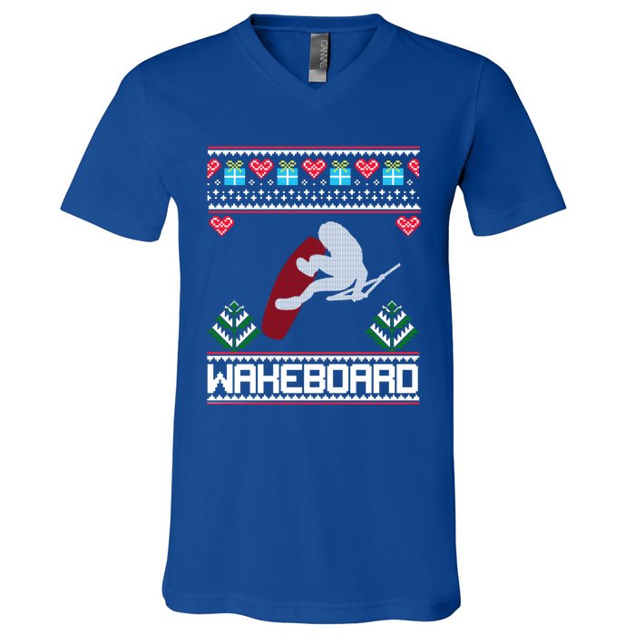 Wakeboard Gift Funny Christmas Funny Gift V-Neck T-Shirt