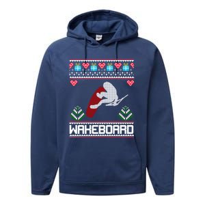 Wakeboard Gift Funny Christmas Funny Gift Performance Fleece Hoodie