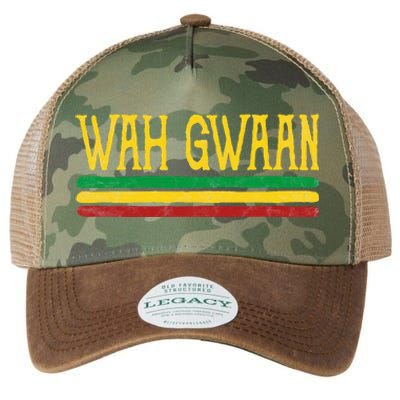 Wah Gwaan Funny Jamaica jamaican Colors Rasta Reggae Legacy Tie Dye Trucker Hat