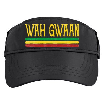 Wah Gwaan Funny Jamaica jamaican Colors Rasta Reggae Adult Drive Performance Visor